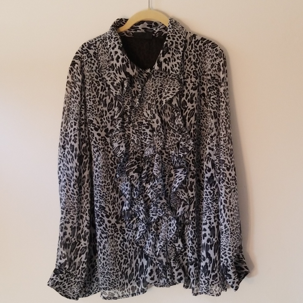Ruffled Button-up Blouse